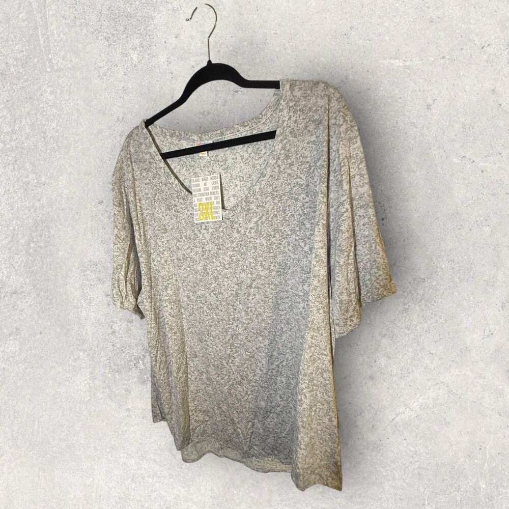 LuLaRoe Christy T - NWT- 3XL-Heather Gray Print